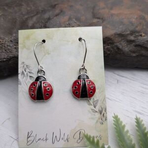 Red and Black Ladybug Earrings